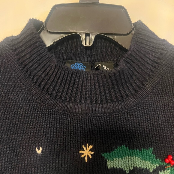 Pantger Vintage Ugly Christmas 80s Bells, Bows, & Stars Holiday Sweater size P - Picture 11 of 13